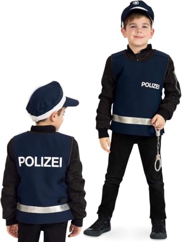 KarnevalsTeufel.de Kinderkostüm Polizeieinsatzweste Spielweste Polizei Polizist Police Carabinieri Gendarmerie Weste (152) von KarnevalsTeufel.de