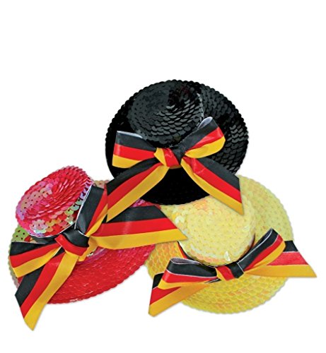 KarnevalsTeufel.de Minihut Fan mit Haarclip, Deutschland, Fahne, Paillettenhütchen Hut von KarnevalsTeufel.de