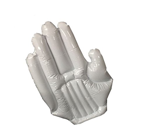 KarnevalsTeufel.de XXL Hand aufblasbar, weiß (10er Pack), Fan, Riesenhand, Spaßartikel, Festival (10x weiß) von KarnevalsTeufel.de