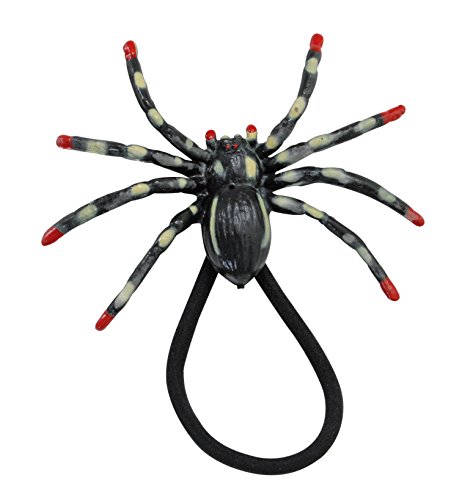 Spinnenschmuck Spinne an Gummiband Halloween Karneval Accessoire Schmuck Handschmuck Modeschmuck Halloweenschmuck Spinnenring Accessoire von KarnevalsTeufel.de