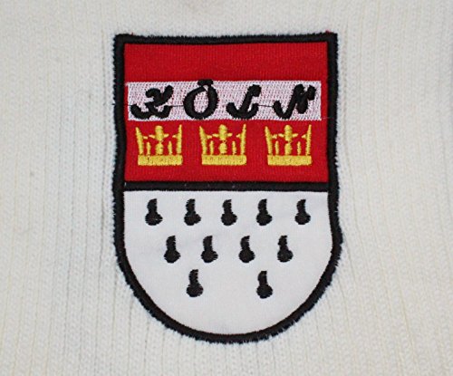 Strickschal Köln ca. 160 x 20 cm, Karneval, Accessoire, mit Aufschrift und Wappen (Modell 2) von KarnevalsTeufel.de