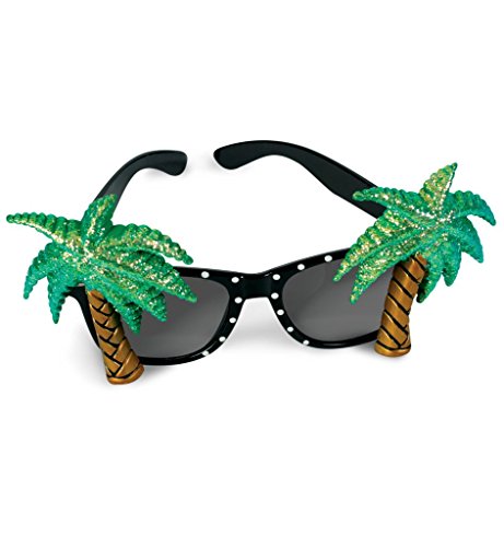 Brille Karibik, Palme, Papagei, Flamingo, sortierte Modelle (Modell 1) von KarnevalsTeufel.de