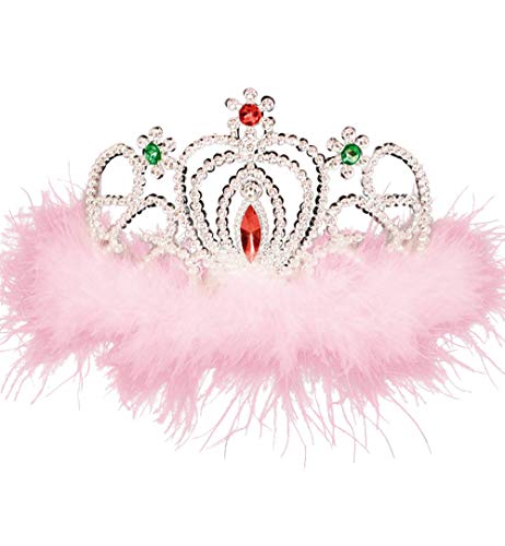 KarnevalsTeufel.de Diadem mit Federn, in 3 verschiedenen Modelle erhältlich, Weiß-Federn, Rosa-Federn, Pink-Federn (Rosa) von KarnevalsTeufel.de