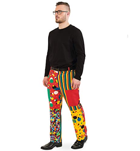 KarnevalsTeufel.de Herrenkostüm Anzug Clown Jackett und/oder Hose bunt Gemustert Zirkus (Large, Hose) von KarnevalsTeufel.de