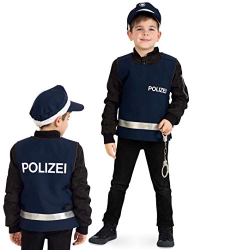 KarnevalsTeufel.de Kinderkostüm Polizeieinsatzweste Spielweste Polizei Polizist Police Carabinieri Gendarmerie Weste (128) von KarnevalsTeufel.de