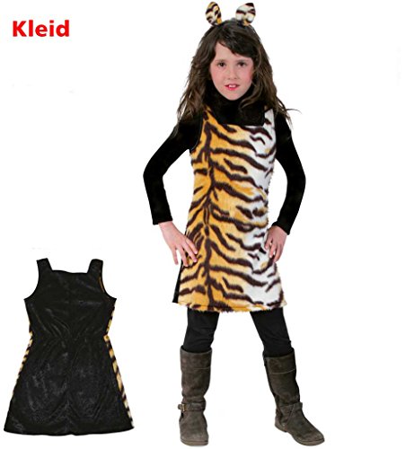 KarnevalsTeufel.de Kinderkostüm Sweet Tisha, Tigerkleid, Partyqueen, Kleiner Tiger, Tierkostüm, 1-TLG. Kleid (116) von KarnevalsTeufel.de