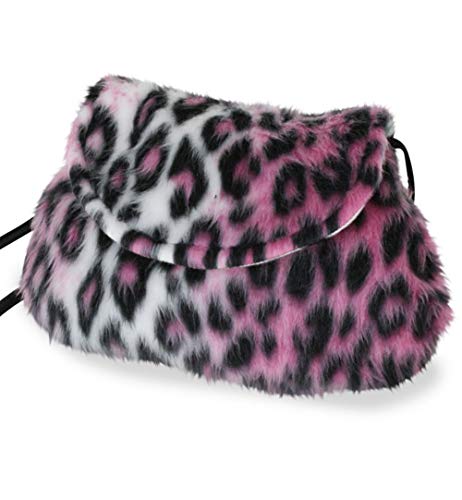 KarnevalsTeufel.de Plüschtasche, Verschiedene Designs, Umhängetasche, Tier-Prints, Accessoire, Ergänzung zu Ihrem Kostüm, Handtasche, Tasche, große Auswahl (Leopard Pink) von KarnevalsTeufel.de