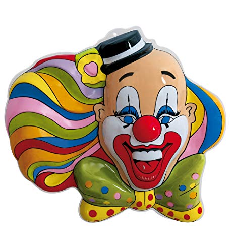 KarnevalsTeufel Wand-Deko Clown Wandbild extra bunt und groß 3D ca. 54 cm hoch für Fasching, Karneval, Party von KarnevalsTeufel.de