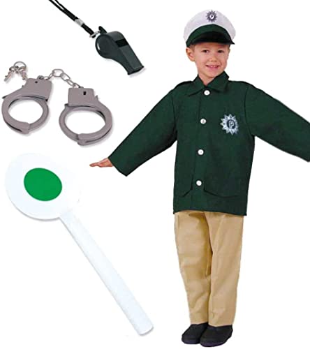 KarnevalsTeufel.de Kinder-Kostüm-Set Polizist Polizei-Jacke, Mütze, Hose Police-Officer-Kind (140) von KarnevalsTeufel.de