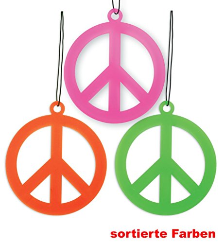 Peace-Kette, Schmuck, Karneval, Fasching, Mottoparty (pink) von KarnevalsTeufel.de