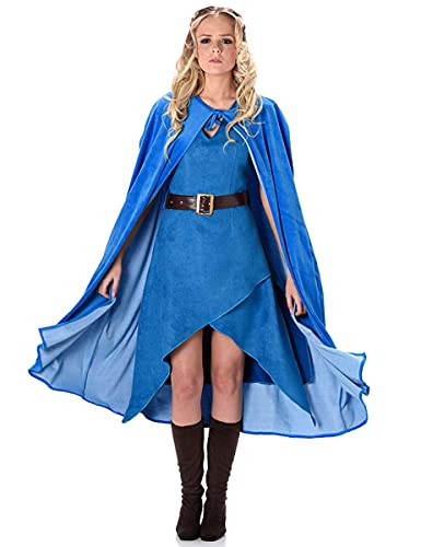 Mittelalterliches Krieger Kostüm Damen - Blau von Karnival Costumes