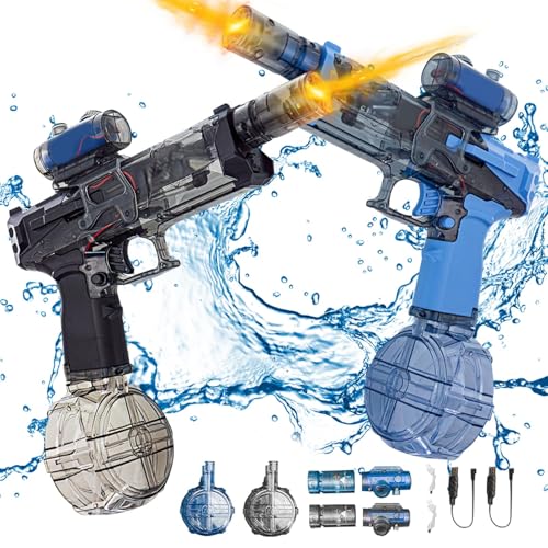 Ultimate Battle Blaster Long Range Motorized Water Gun Water Bottle, 2024 Automatische Wasserpistole Elektrisch with Interactive Lighting, 1200 Mah Water Gun Electric Große Kapazität 500CC (2pcs) von Kashyke