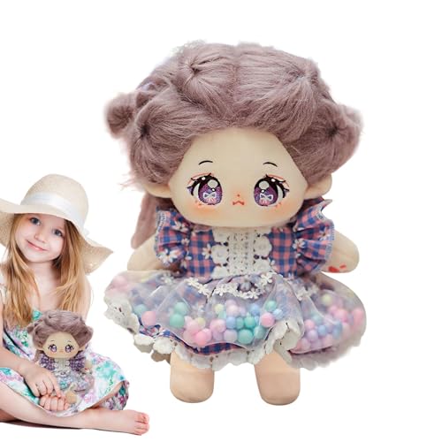 Anziehpuppe, süße Puppen - 20cm Anime-Plüschtiere mit Kleidung | Kuscheltier, Kawaii-Plüschtier, fördert die Feinmotorik, regt die Fantasie zum Rollenspiel und Kuscheln an von Kasmole