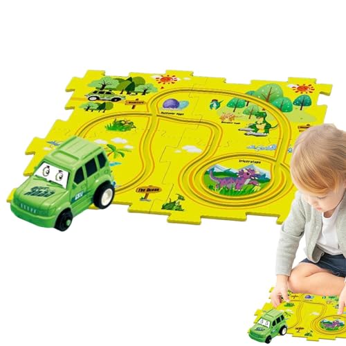 Autorennbahn, Puzzle-Autobahn - Kinder-Rennstrecken-Set | Auto-Abenteuerspielzeug, Rennstrecke, Lernspielzeug, Kleinkind-Puzzle-Strecken-Spielset für 3-, 4-, 5- und 6-jährige Kinder von Kasmole