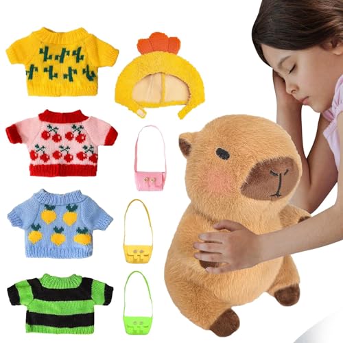 Kasmole Capybara-Plüschtier, Gefülltes Capybara | 9-Zoll-Capybara-Plüsch-Anziehpuppe,Kuscheltier-Wohndekoration, realistische Kinder-Plüschpuppenspielzeuge, Tierplüschtiere zum Geburtstag, von Kasmole