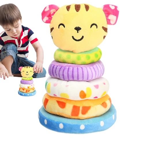 Kasmole Stapelbares Spielzeug,Stapelspielzeug für Babys - Kuscheltiere Stapelringe - Frühe Entwicklung, sensorisches Spielzeug, Plüsch-Stofftier, Stapelspielzeug, Hand-Auge-Koordination, für Mädchen von Kasmole