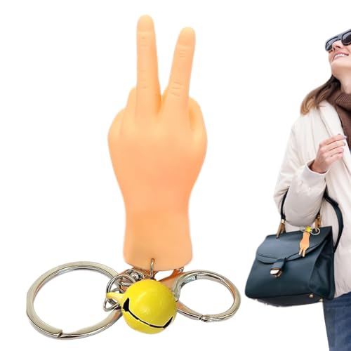 Mini-Schlüsselanhänger mit winzigen Fingerhänden, Mini-Schlüsselanhänger mit Flacher Hand | Sichere Flexible realistische Fingerpuppen,Gag Toys Lustiges Handspielzeug für lustige Shows, von Kasmole