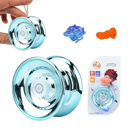 Responsive Yoyo - JoJo Responsive Anfänger - Professionelles Yoyo Für Kinder Und Anfänger - Professionelles Pro Yoyo Aus Aluminiumlegierung | Für Seiten Tricks, Blau von Kasmole