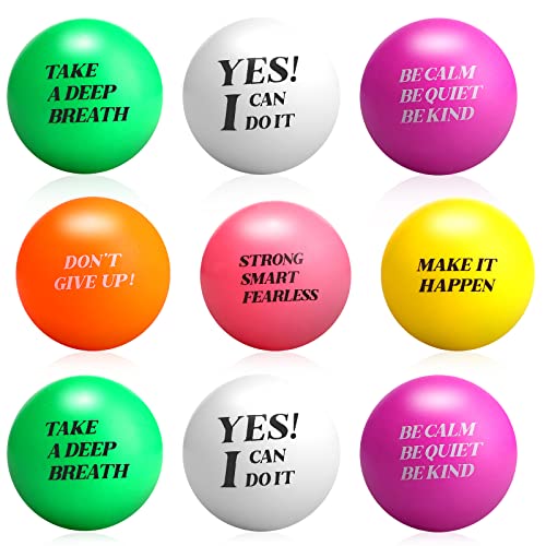 30 Stück Motivierende Stress Bälle Bunte Schaum Bälle Inspirierende Stress Linderung Bälle Zitate Stress Ball Packung Klein Stressabbau Bälle für Linderung Motivierend Ermutigend Erwachsene von Kasyat