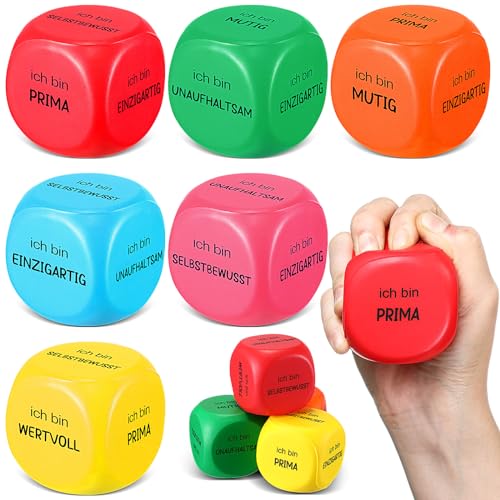 Kasyat 6 Stück Lustige Motivierende Stressbälle Antistressball Lustige Quetschbälle Quetschspielzeug für Gereizte Menschen Klassenzimmer Schule Büro Handtraining Geschenk zum Stressabbau im Büro von Kasyat