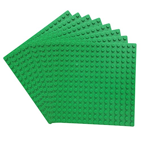 Katara 1741 - Bauplatten Platten 8er Set 13cmx13cm / 16x16 Pins, Grundplatte Kompatibel Lego, Sluban, My, Papimax, Grün von Katara