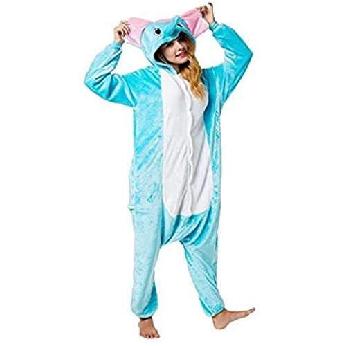 Katara 1744 -Elefant Kostüm-Anzug Onesie/Jumpsuit Einteiler Body für Erwachsene Damen Herren als Pyjama oder Schlafanzug Unisex - viele Verschiedene Tiere von Katara