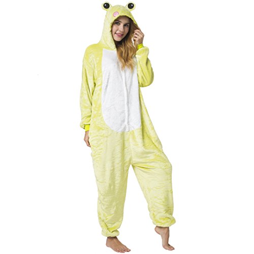 Katara 1744 -Frosch Kostüm-Anzug Onesie/Jumpsuit Einteiler Body für Erwachsene Damen Herren als Pyjama oder Schlafanzug Unisex - viele Verschiedene Tiere von Katara