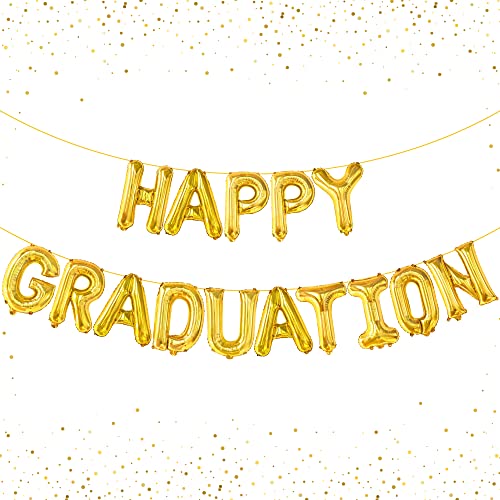 Happy Graduation Luftballons Banner - 16 Zoll | Happy Graduation Banner für Gold Graduation Party Dekorationen 2022 | Congrats Grade Banner für Gold Graduation Dekorationen 2022 | Glückwunschbanner von KatchOn