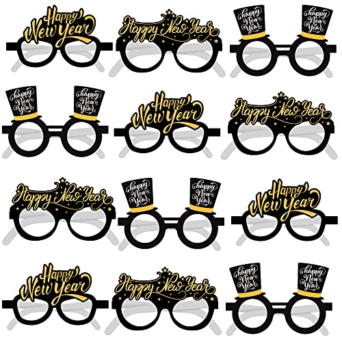 Happy New Years Brille 2023 - 12 Stück | Silvester Brille | Happy New Years Party Brille für Happy New Year Dekorationen 2023 | Silvester Party Supplies 2023, Neujahr Sonnenbrille 2023 von KatchOn