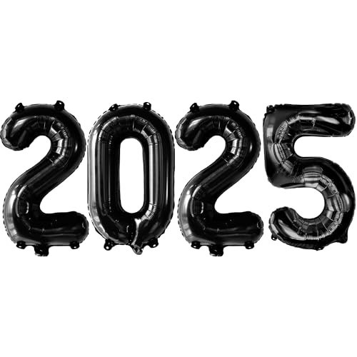 KatchOn, Schwarz 2024 Luftballons Zahl - 16 Zoll, Neujahr Luftballons | Schwarz 2024 Luftballon Zahlen für Happy New Years Dekorationen 2024 | Schwarz 2024 Folienballons für Silvester Party Supplies von KatchOn