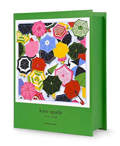 Kate Spade New York 500 Teile Puzzle für Erwachsene, 55,9 x 55,9 cm Quadratisches Puzzle, niedliches Puzzle mit Aufbewahrungsbox (Regenschirm) von Kate Spade New York