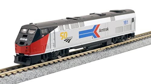 Kato USA Model Train Products N GE P42 Amtrak Phase I #161 w/ 50th Anniversary Logo, Platinum Mist, Rot, Schwarz (176-6036) von Kato