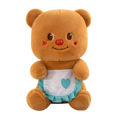 Braunbär Plüschtier 35 cm süßes Bären Plüschtier weicher Kawaii Bär Kuscheltierkissen Tiere Plüschpuppe Geschenk für Kinder Freundin Babys Jungen und Mädchen von Katutude