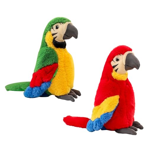 Katutude 2 Stück weiches und bequemes Papagei Plüschtier 25 cm Papagei Plüsch Simulationstiere Puppe Papagei Plüschtier Papagei Vogel Plüschtier süßes Geschenk für Kinder von Katutude