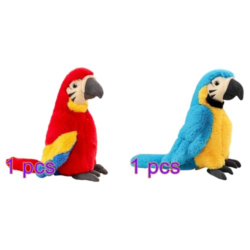 Katutude 2 Stück weiches und bequemes Papagei Plüschtier 25 cm Papagei Plüsch Simulationstiere Puppe Papagei Plüschtier Papagei Vogel Plüschtier süßes Geschenk für Kinder von Katutude