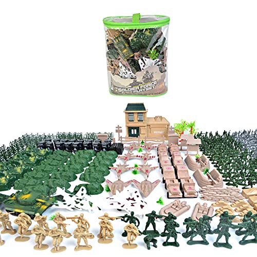 Katutude 400 Teiliges Militär Soldaten Spielset, Armee Spielzeug Mini Plastik Spielzeugsoldaten Armee Figuren Set Militär Soldaten Actionfigur Militärspielset für Kinder Jungen von Katutude