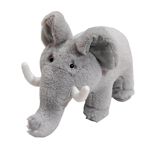 Katutude Elefanten Plüschtier realistischer Elefant Stofftiere weiche Simulation süße Elefantenpuppe Plüschtiere Schreibtisch Dekoration Geschenke für Kinder Jungen Mädchen 60 cm von Katutude