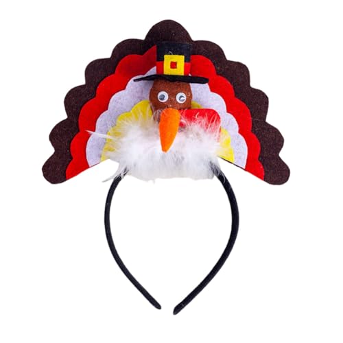 Katutude Thanksgiving Stirnbänder Truthahn Stirnband Cosplay Kopfbedeckung Thanksgiving Truthahn Stirnbänder Haar Accessoires für Thanksgiving Dinner Dekorationszubehör von Katutude