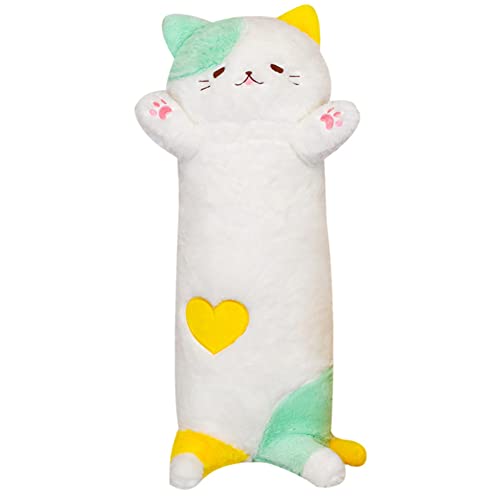 Katze Kuscheltier Plüschtier Weiche Plüschkissen 80CM Long Cat Plushie Kuscheltier Katzenkissen Stofftier Kissen Katzenform Plush Toy Geschenk für Weihnachtstag Geburtstag von Katutude