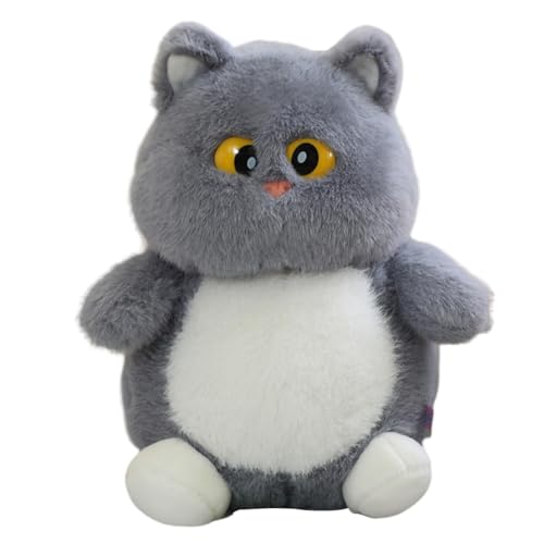 Kawaii Plüschkatze weiches Flauschiges Katzen Plüschtier Kuscheltiere süße Plüschpuppe Plüschkissen Trost Tierkissen Geschenk für Kinder und Mädchen 23 cm von Katutude