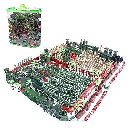Militär-Actionfiguren-Set 520-teiliges Kunststoff-Armee-Spielzeugsoldaten-Set Spielzeug-Soldatenfiguren-Action-Armee-Set Soldatenfiguren-Set Modell mit Soldaten Panzern Flugzeugen für Jungen von Katutude