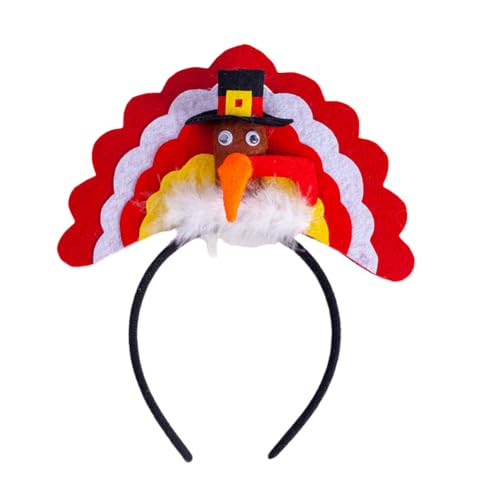 Thanksgiving Stirnbänder Truthahn Stirnband Cosplay Kopfbedeckung Thanksgiving Truthahn Stirnbänder Haar Accessoires für Thanksgiving Dinner Dekorationszubehör von Katutude