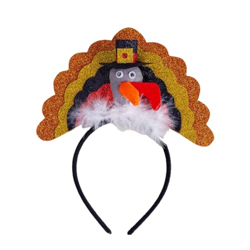 Thanksgiving Stirnbänder Truthahn Stirnband Cosplay Kopfbedeckung Thanksgiving Truthahn Stirnbänder Haar Accessoires für Thanksgiving Dinner Dekorationszubehör von Katutude