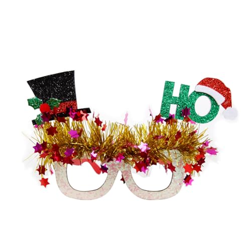 Weihnachtsbrille neuartige Weihnachtsbrille lustige Weihnachts Glitzer Partybrille Urlaubsbrille für Weihnachten lustige Brille Weihnachts Foto Requisiten Brille für Kinder und Erwachsene von Katutude