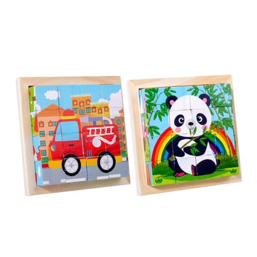 Katyjun 2 Stück Holz Puzzle Spielzeug, 6 in 1 Holzpuzzle Förderspielzeug Ab 2 Jahre, 3D Puzzle Ab 1 Jahr von Katyjun