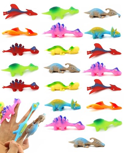 Katyjun 20 Stück Schleuder Dinosaurier Finger Spielzeug, Dino Party Spielzeug, Mini Schleuder Dino Spielsachen, Zufällige Farben Katyjun 20 Stück Schleuder Dinosaurier Finger Spielzeug, Dino Party Spielzeug, Mini Schleuder Dino Spielsachen, Zufällige Farben von Katyjun