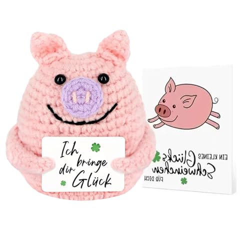 Katyjun Pocket Hug Glücksbringer, Positive Glücksschweinchen, Kreative Glücksschwein Prüfung Geschenk von Katyjun
