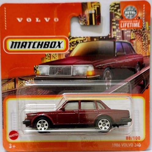 Kauf und Spar Matchbox Auto - Klassiker - Auto - 11 x 11 x 4 cm - Erwachsene - Unisex - Metall - HVN52 - 2024 - 1986 Volvo 240 [Burgundy Red] rot 88/100 von Kauf und Spar