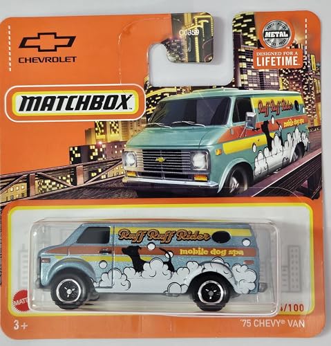 Matchbox 2024 - '75 Chevy Van [Blue] blau 14/100 Ruff Ruff Rider- Mobile Dog spa von Kauf und Spar