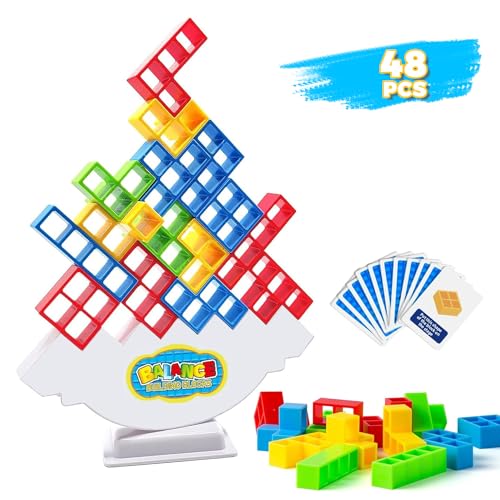 Kavjizy Tetra Tower Spiel, Tetris Balance Spiel Stapelspiel mit 48 Stück für Kinder & Erwachsene, Tetris Spiel Stapelblöcke Tower Game für Jungen Mädchen (48) von Kavjizy